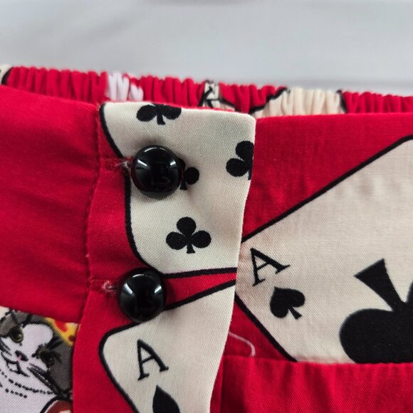 Collectif Megan Cat Red Crouper Playing Cards Swing Skirt Size 2 - Picture 3 of 11